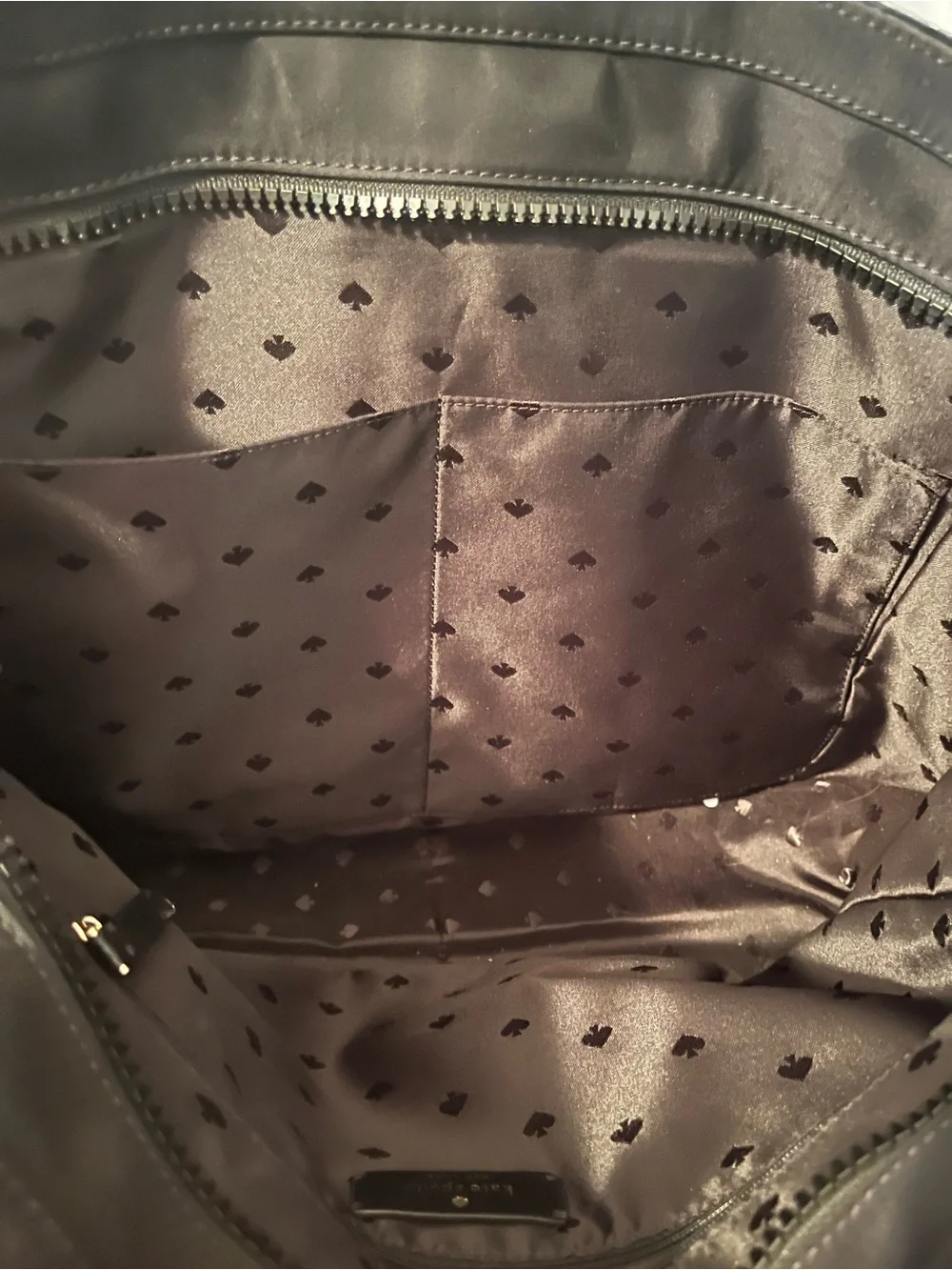 kate spade Black Nylon Tote with Top Handles and Front Zip Pocket